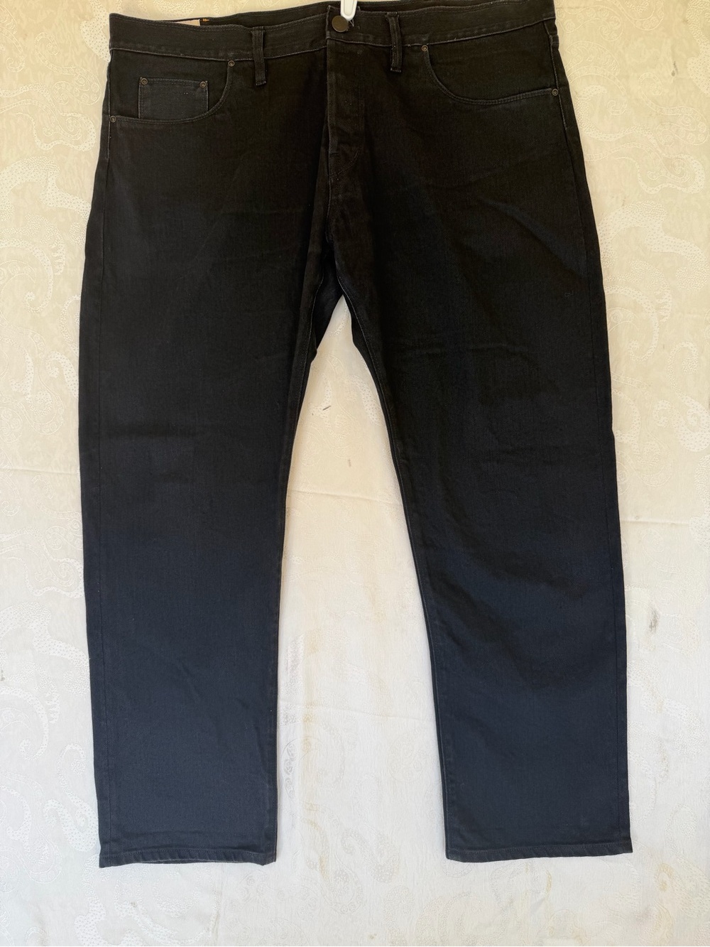 Men's Straight Black Jeans — selvage jeans